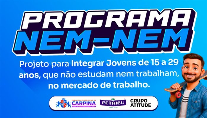 Programa Nem Nem: Carpina lança projeto para qualificar jovens que não estudam nem trabalham