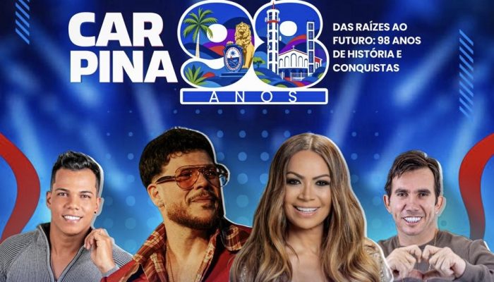 Prefeitura de Carpina celebra 98 anos com grande noite de shows no Parque de Eventos J. Cândido