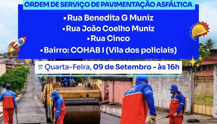 Carpina terá novas ruas contempladas com ordem de serviço para pavimentação asfáltica